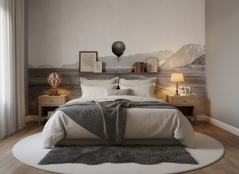 Andréexpeditionen - Örnen över havet - Historisk polarexpedition fototapet med dramatisk himmel