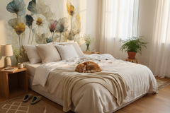 Konst Dry Flower Bouquet - Fototapet med akvarellmålad torkad blombukett – fototapet med unikt motiv som skapar en inspire...