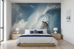 Sport The Tube - Mythical Teahupo'o – Spektakulärt fototapet med surfing och vågor – fototapet med unikt motiv som skapar ...