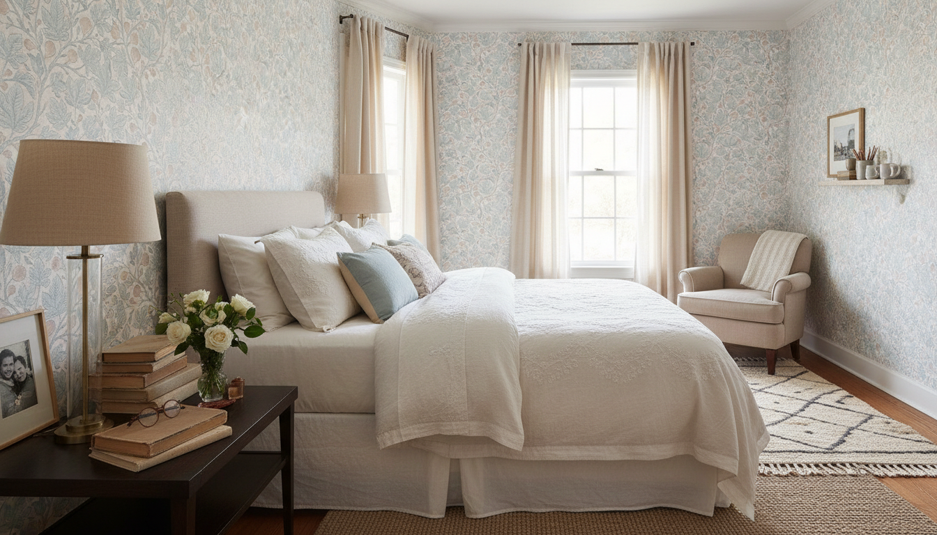 Fig Tree - Pastell - Ljus tapet med fikonträd i pastelltoner