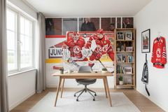 Troja Ljungby - Försvara målet - Fototapet målvakt – fototapet med unikt motiv som skapar en inspirerande fondvägg