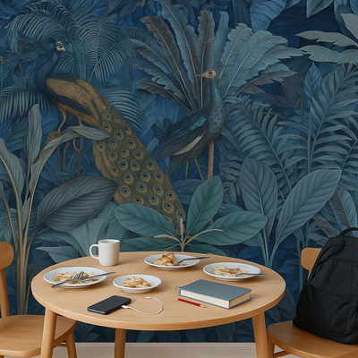 Jungle Birds Garden No4 – Eksotisk fototapet med tropiske fugler rumsbild 4