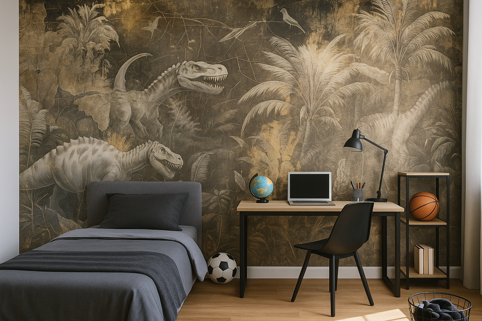 Kids Wall Art 05 – Dinosaurie-fototapet som väcker äventyrslust