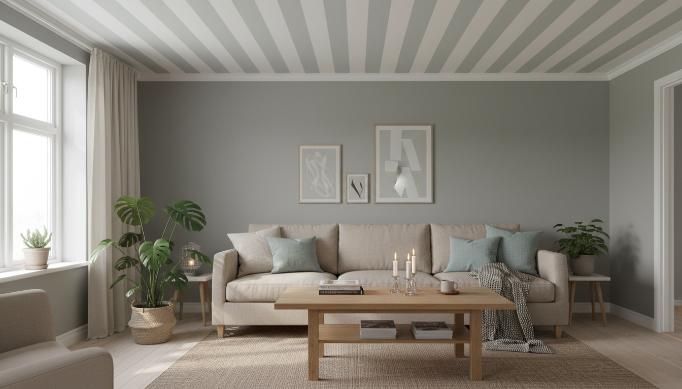 Big Stripes - Vit/Grå - Klassisk randig tapet i tidlös färgskala