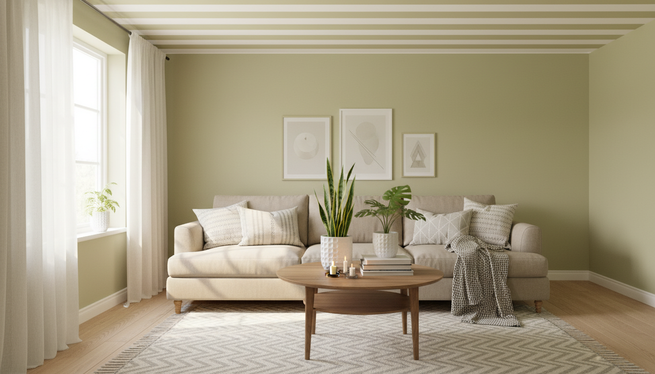 Big Stripes - Vit/Beige - Klassisk randig tapet i varma toner