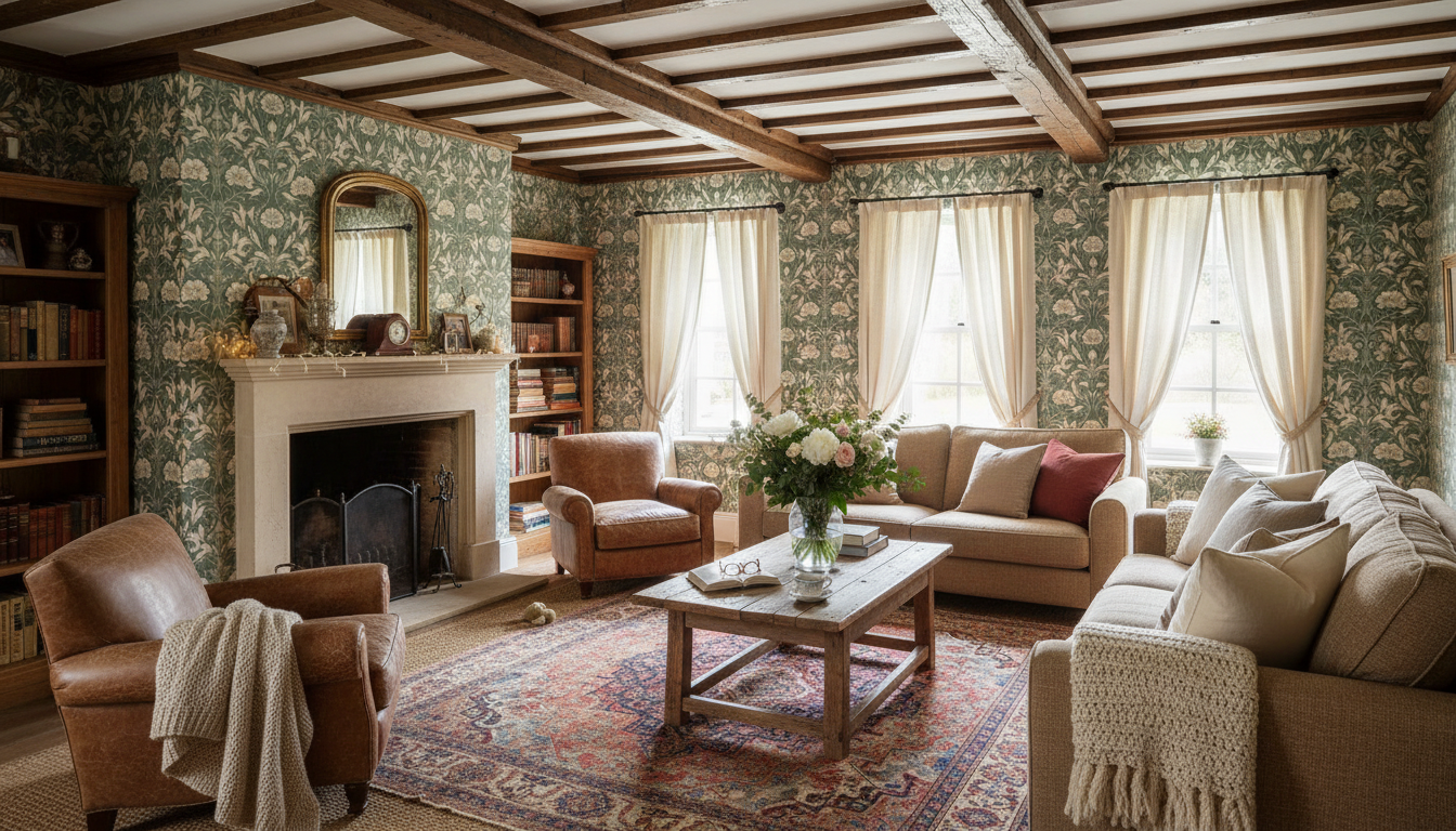 Isabelle - Grön - Klassisk tapet med damastmönster i gröna toner